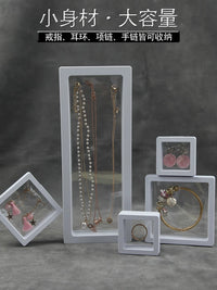 PE Film Jewelry Display Box Floating Frame for Earrings Necklaces Bracelets Badges