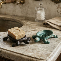 European Vintage Cast Iron Turtle Decorative Soap Dish for Home Bathroom Garden