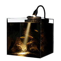 Dark Series Black Back Nano Aquarium with Warm Light Desktop Small Ultra-White Fish Tank Kit