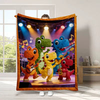 Jurassic Dinosaur Flannel Blanket for Kids - Cartoon Dino Baby Throw Blanket