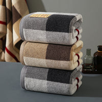 Japanese Style Plaid Cotton Bath Towel for Adults