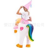 Inflatable Unicorn Riding Costume for Adults and Kids - Halloween Fancy Dress