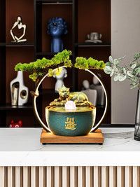 Feng Shui Money Frog Pixiu Water Fountain Ornament for Living Room Office Desktop Decor