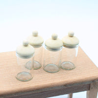 Dollhouse Miniature Corked Glass Jars Set for Storage and Display