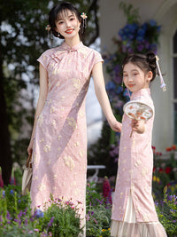 Matching Mother Daughter Cheongsam Dress Summer Qipao Style
