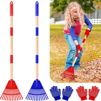 Detachable Leaf Rake with Wooden Handle for Garden and Lawn Care
