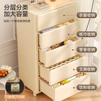 Modern Minimalist Nightstand with Storage, Cream Style, Light Luxury Bedroom Cabinet