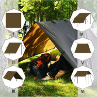 Portable Outdoor Camping Tarp Shelter for Hiking and Picnics, Waterproof and Windproof