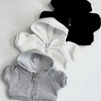 10cm Cotton Doll Hoodie Sweatshirt for Unattributed Dolls, Black/White/Gray