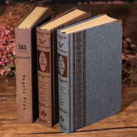 A5 Fabric Cover Journal Notebook, 365-Day Thickened Retro Diary with Lined/Blank Pages