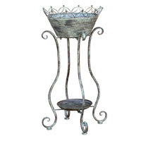 Vintage Wrought Iron Outdoor Plant Stand for Patio Garden Decor