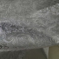 Metallic Embossed Phoenix Tail Pattern Faux Leather Fabric for Stage Decor & Crafts