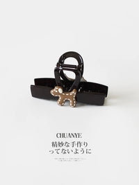 Chuan Ye Black Coffee Line Puppy Hair Claw Clip Small Shark Clip Hair Accessories