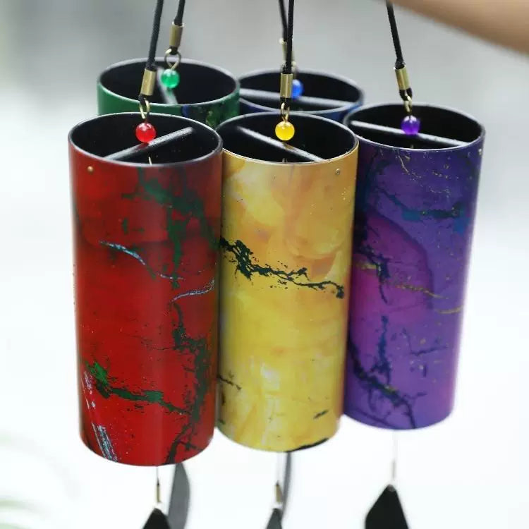 Calming Wind Chime for Yoga & Meditation - Retro Chord Wind Bell with Gemstone Accent