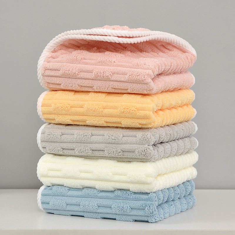 Coral Fleece Towel, Thickened, Highly Absorbent, Quick-Dry, Lint-Free for Face, Hand, Hair