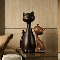 Vintage Cat Couple Figurines for Home Decor, Mid-Century Style Entrance Living Room TV Cabinet Wine Cabinet Ornaments