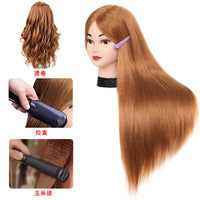 Real Hair Mannequin Head for Styling Practice, Cutting, Braiding, and Perming