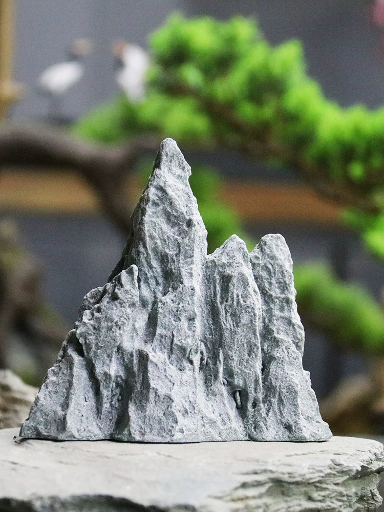 Miniature Artificial Mountain Rockery Ornament for Bonsai and Micro Landscapes