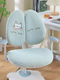 Kids Study Chair Cover Set Non-Slip Elastic Split Design for Student Swivel Chairs