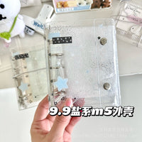 Ins Style Transparent Glitter Star PVC A8/M5 Loose-Leaf Notebook Soft Cover