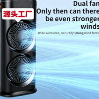 Dual-Head USB Fan with Mist, Oscillation and Humidifying Cooling