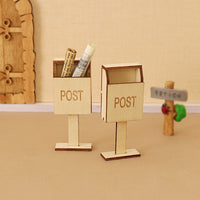 Dollhouse Miniature Christmas Mailbox Model Ornament for DIY Scene Decor