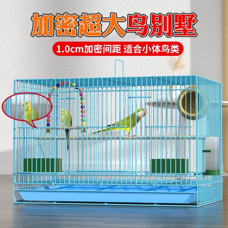 Large Metal Bird Cage for Parrots, Mynahs, Lovebirds, Cockatiels, and Pigeons