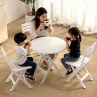 Portable Folding Round Table and Chair Set for Outdoor Camping and Home Use