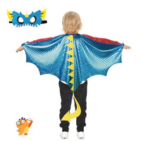 Kids' Halloween Dinosaur Costume Set with Cape, Mask, and Tail - Pterodactyl Design