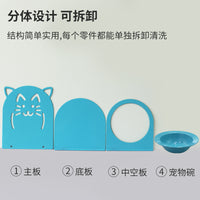 Elevated Stainless Steel Pet Bowl with Detachable Stand and Litter Scoop for Cats
