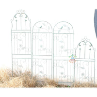 European Style Iron Garden Trellis Panel for Climbing Plants, Extendable Decorative Fence