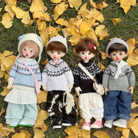 BJD Doll Fair Isle Knitted Sweater Retro Jacquard Top