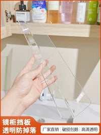 Clear Acrylic Cabinet Shelf Dividers for Bathroom Vanity Organization, Anti-Fall Cosmetic Storage Panels