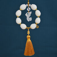 Lucky Lotus Luminous Deer Car Ornament for Good Fortune and Safety