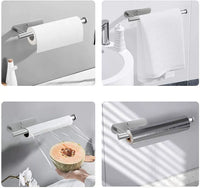 304 Stainless Steel Kitchen Paper Towel Holder Self-Adhesive or Drilled Installation