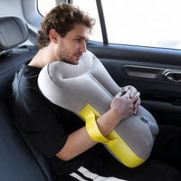 Inflatable Travel Pillow for Neck and Lumbar Support, Portable Napping Cushion for Airplanes, Trains, and Office