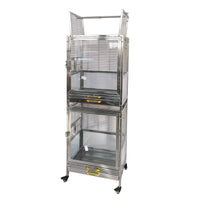 304 Stainless Steel Parrot Cage Single/Double Layer Luxury Bird Aviary for Breeding and Observation