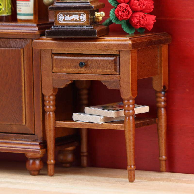 1:12 Dollhouse Miniature Nightstand Side Table with Drawer
