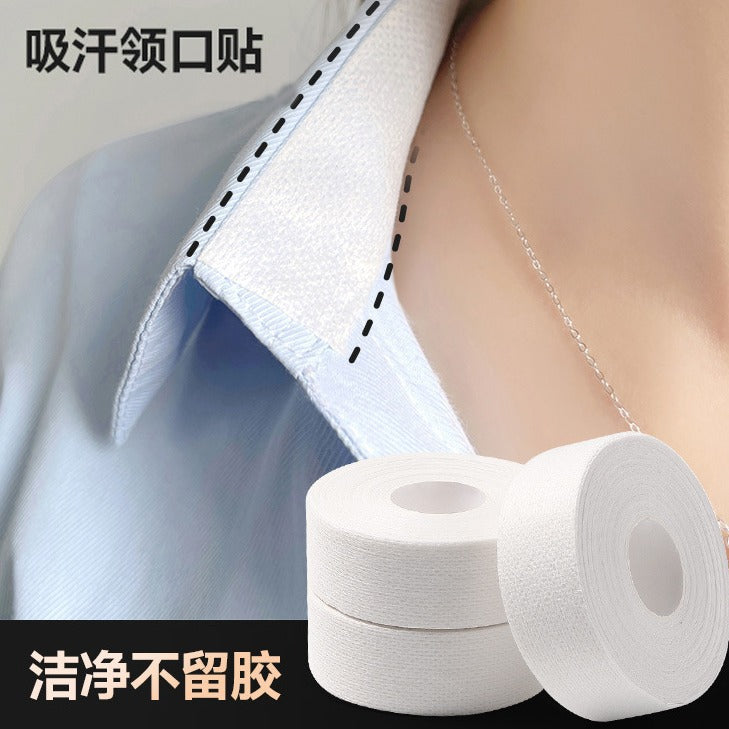 Disposable Sweat Absorbing Collar and Hat Liner Tape for Clothing Protection