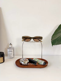 Chinese Style Entryway Organizer Tray with Key Hooks for Jewelry, Cosmetics, and Perfume
