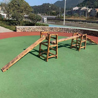 Outdoor Wooden Climbing Frame Set for Kids, Sensory Integration Training Equipment