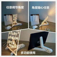 DIY Luminous Drawing Board Acrylic Message Board with Stand and Pens for Kids and Home Use