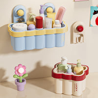 Wall-Mounted Punch-Free Bathroom Storage Shelf for Toilet, Shower, and Vanity
