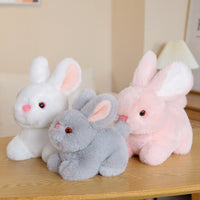 Realistic Rabbit Plush Toy Stuffed Animal for Kids, Cute Bunny Doll Birthday Gift