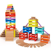 Beechwood Creative Stacking Rainbow Building Blocks for Kids