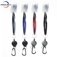 Portable Golf Club Double-Sided Cleaning Brush with Bristles - Golf Accessories