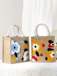 DIY Punch Needle Embroidery Tote Bag Kit with Linen Fabric - Craft Gift Set