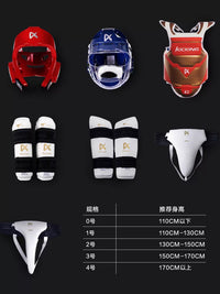 KICKING Taekwondo Protective Gear Set for Kids - 8 or 10 Piece Competition Armor