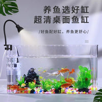Acrylic Fish Tank with Lid, Clear Desktop Goldfish Aquarium for Office and Home Decor