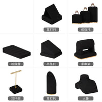 Black Velvet Jewelry Display Set for Earrings, Rings, and Necklaces